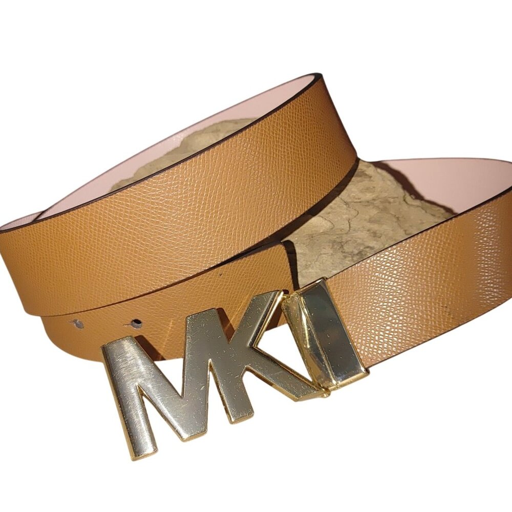 Women's Reversible Gold MK Logo Belt Michael Kors Size 42